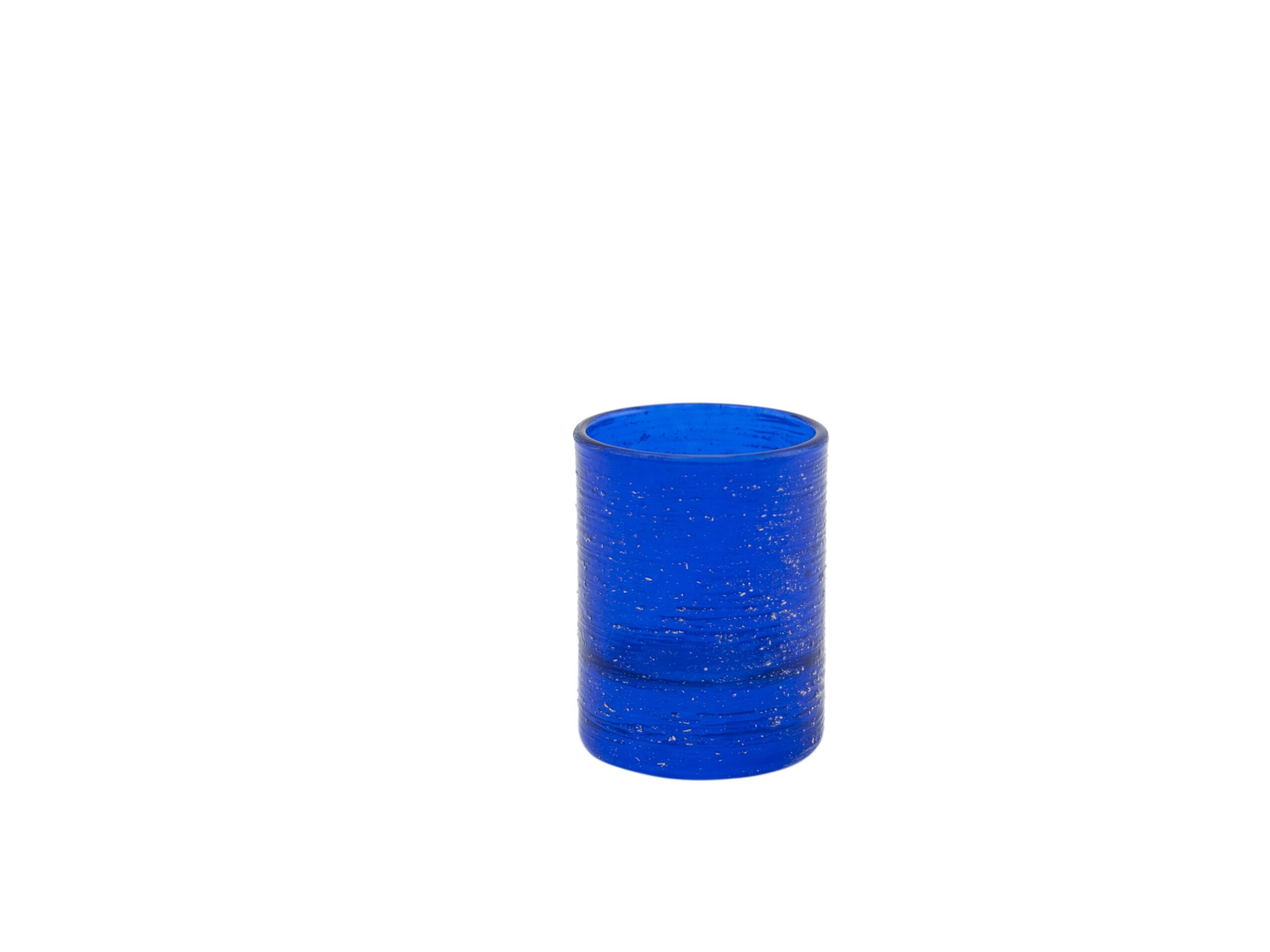 Set 4 bicchieri liquore blu filo d'argento