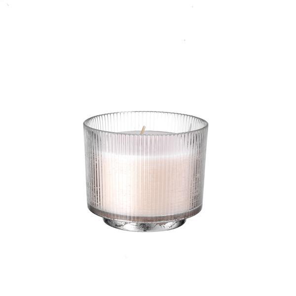 Candela con base foglia argento