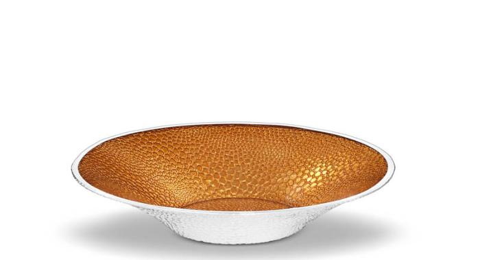 Centrotavola tondo arancio argentato