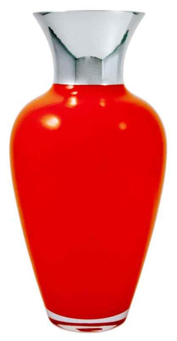 Vaso arancione argentato