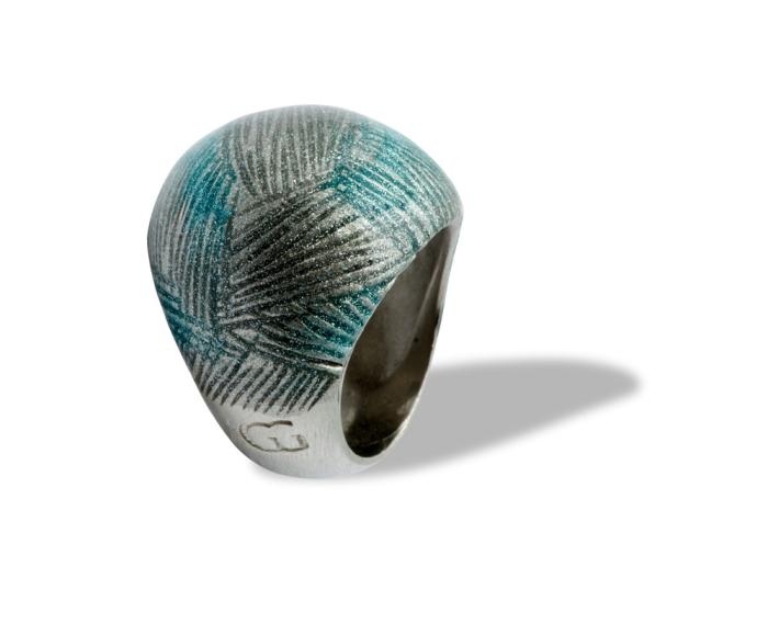 Anello argento azzurro sz 14