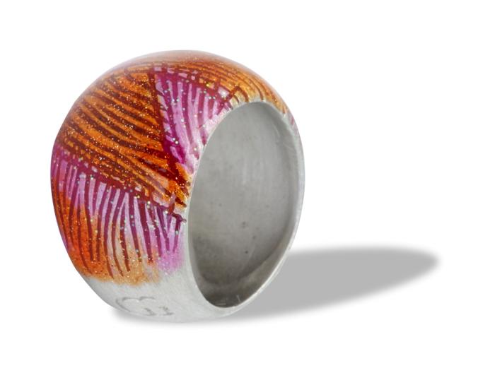 Anello arancio fucsia sz 14
