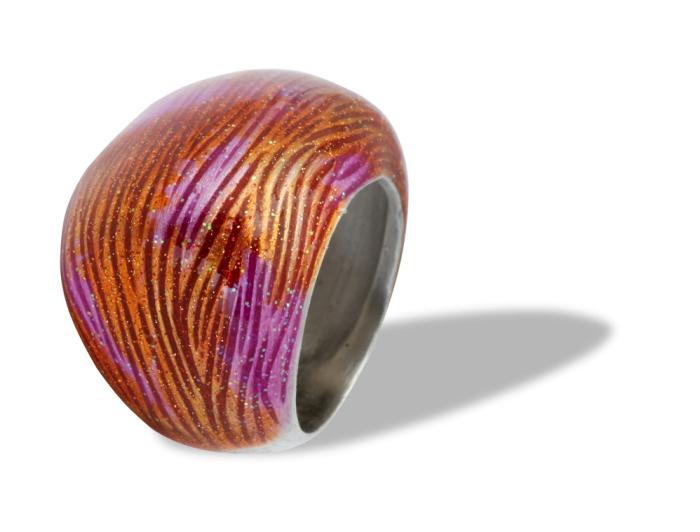 Anello arancio fucsia sz 14