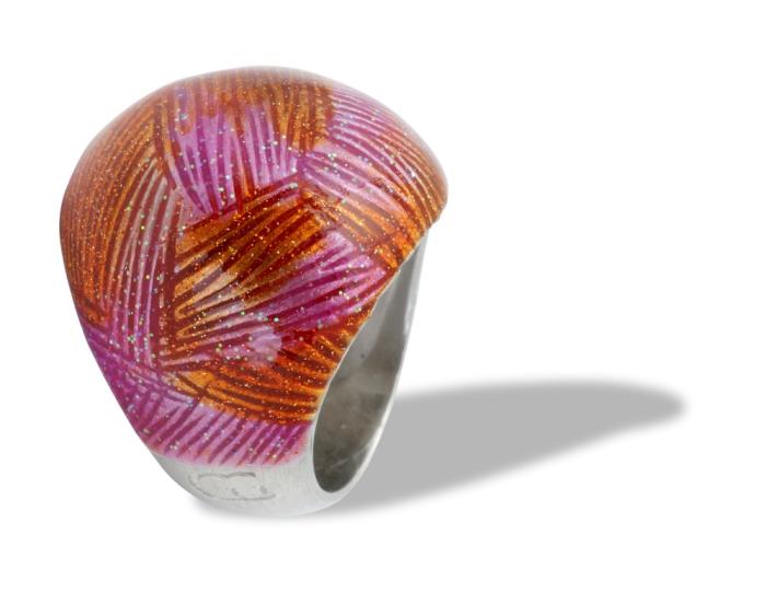 Anello arancio fucsia sz 14