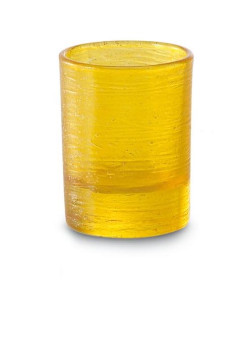 Set 4 bicchieri liquore giallo filo argento