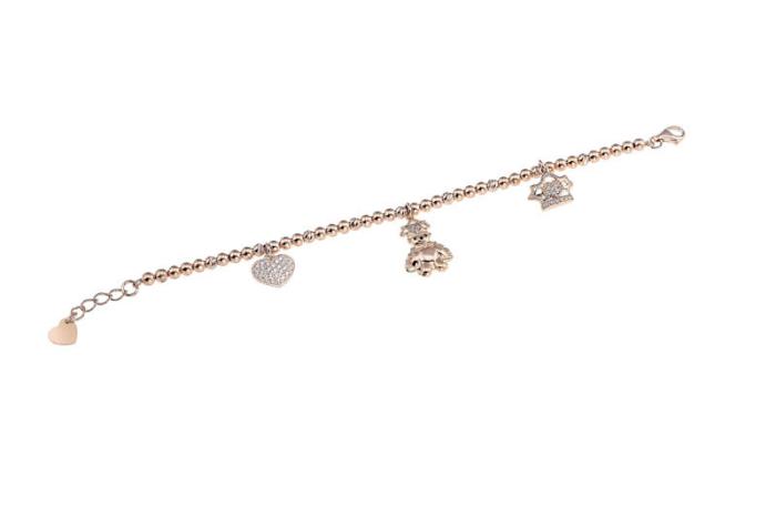 Braccialetto con charms oro rosa