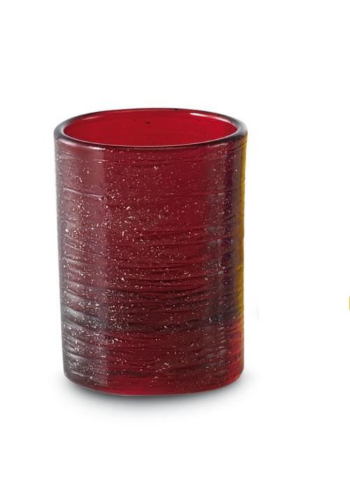 Set 4 bicchieri liquore rosso filo argento