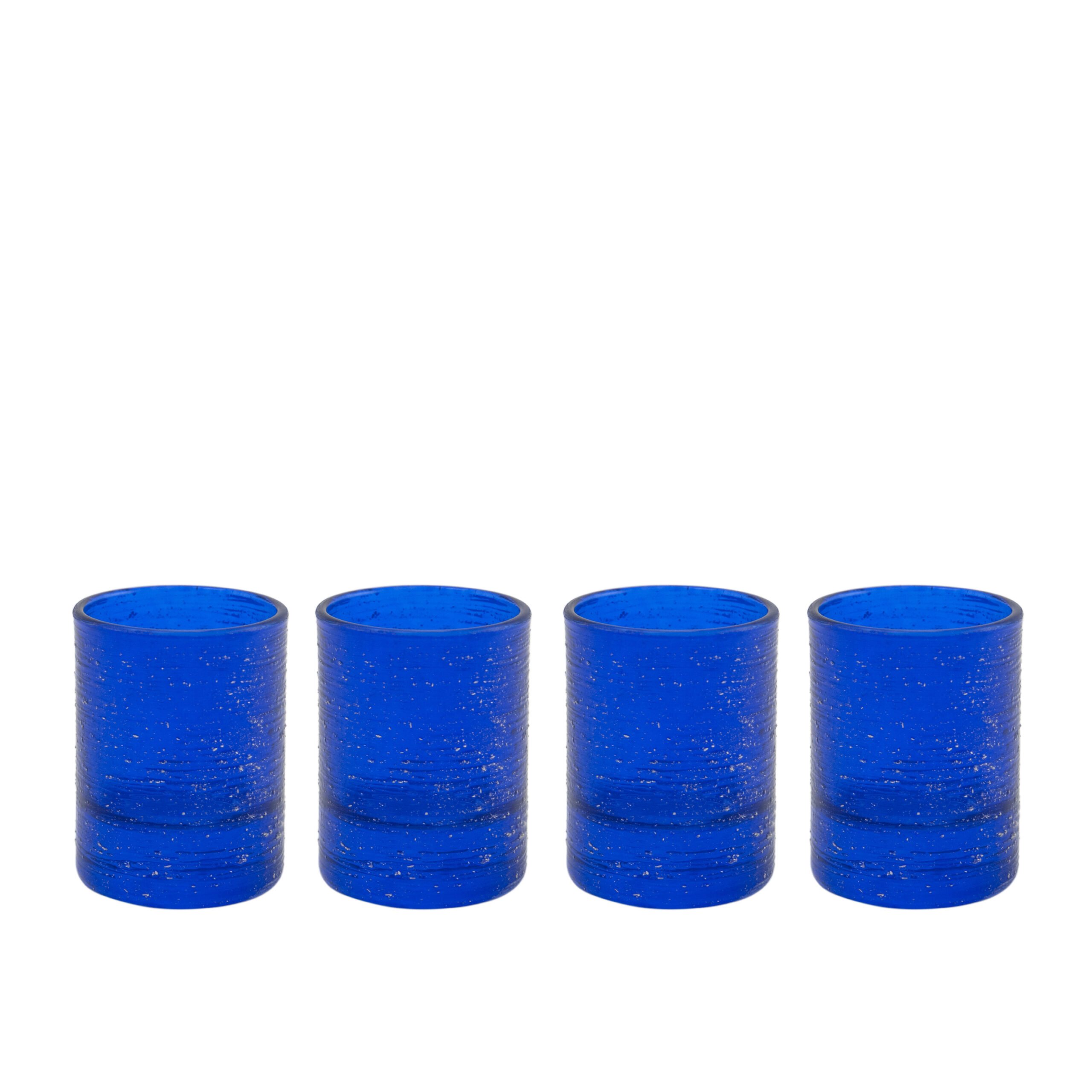 solo 3 Set 4 bicchieri liquore blu filo d'argento