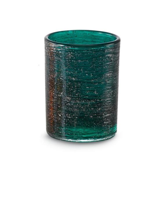 Set 4 bicchieri liquore verde filo argento