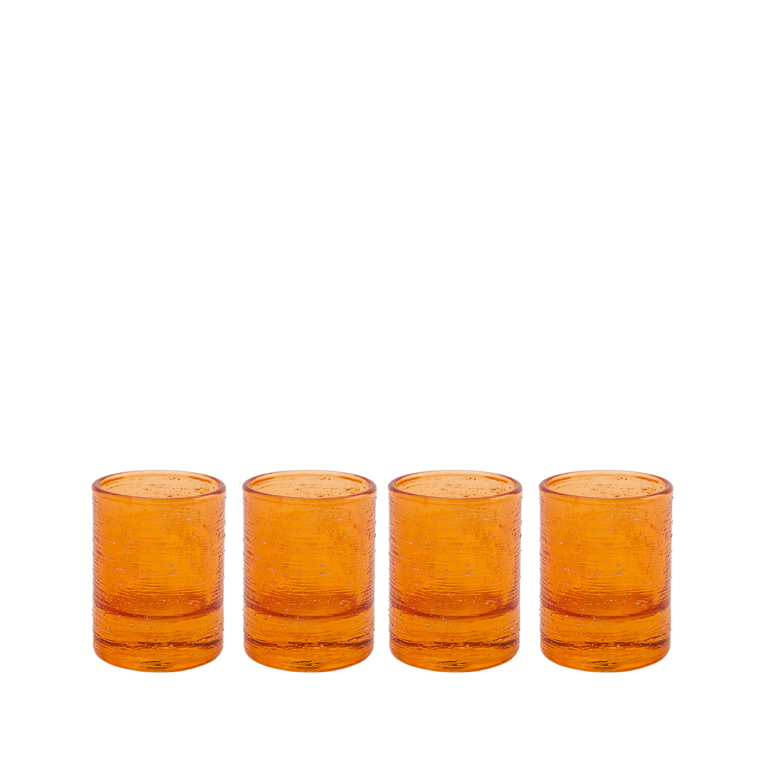 Set 4 bicchieri liquore arancio filo argento