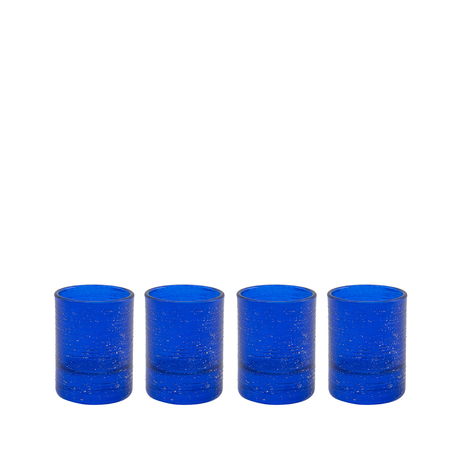 Set 4 bicchieri liquore blu filo d'argento